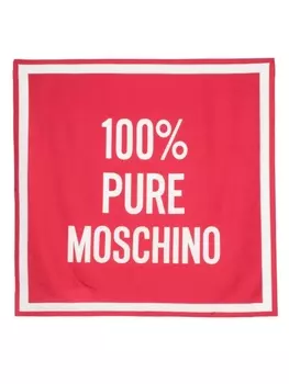 Moschino шелковый платок с жаккардовым логотипом, красный