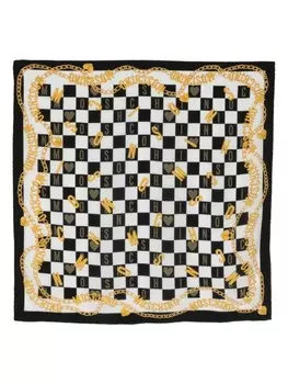 Moschino шелковый платок в клетку, черный