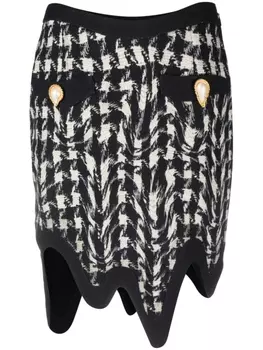 Moschino шерстяная мини-юбка асимметричного кроя, черный