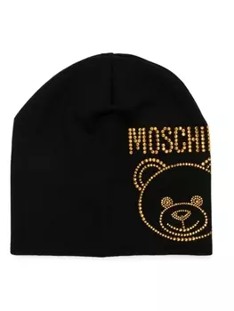 Moschino шерстяная шапка бини Teddy Bear, черный