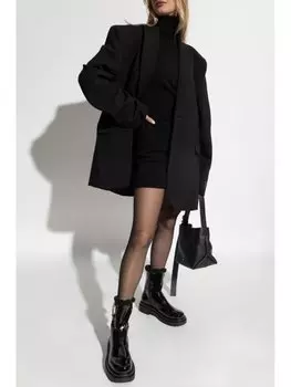 Moschino шерстяное платье с высоким воротом, черный