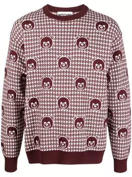 Moschino шерстяной джемпер с принтом Teddy Bear, красный
