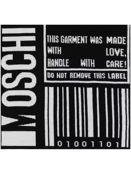 Moschino шерстяной шарф интарсической вязки, черный