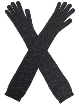 Moschino шерстяные перчатки с логотипом, серый