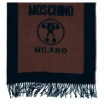 MOSCHINO Шерстяный вязаный шарф унисекс коричневого цвета