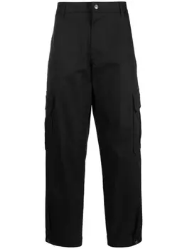 Moschino широкие брюки с вышитым логотипом, черный