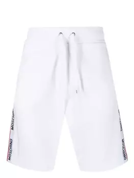 Moschino шорты из джерси с кулиской и логотипом, белый
