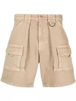 Moschino шорты карго с D-образной пряжкой, коричневый