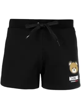 Moschino шорты с кулиской и нашивкой-логотипом, черный