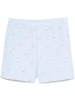 Moschino шорты с вышивкой, синий