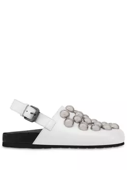 Moschino слиперы с заклепками, белый