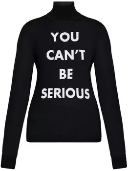 Moschino слоган интарсия-вязаный топ, черный