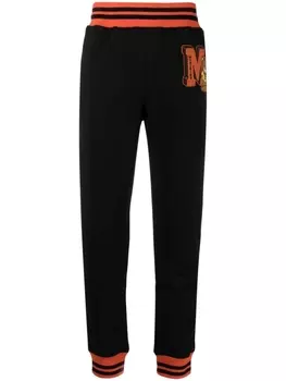 Moschino спортивные брюки с нашивкой-логотипом, черный