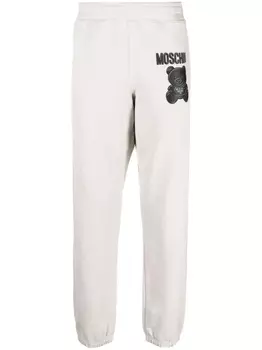Moschino спортивные брюки с принтом Teddy Bear, серый