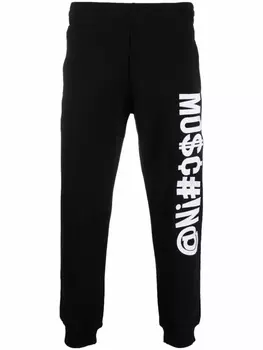 Moschino спортивные брюки с вышитым логотипом Symbols, черный