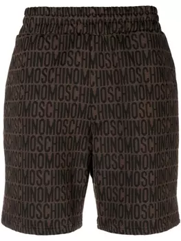 Moschino спортивные шорты с монограммой, коричневый