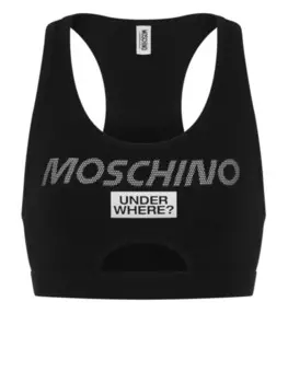Moschino спортивный бюстгальтер с логотипом, черный