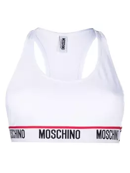 Moschino спортивный бюстгальтер Teddy Bear, белый