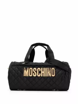 Moschino стеганая дорожная сумка с логотипом, черный