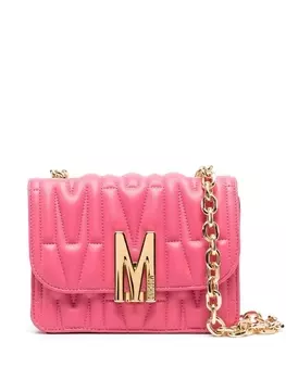 Moschino стеганая сумка на плечо среднего размера, розовый