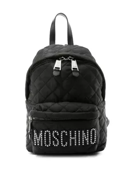 Moschino стеганый рюкзак с логотипом, черный