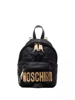 Moschino стеганый рюкзак с логотипом, черный