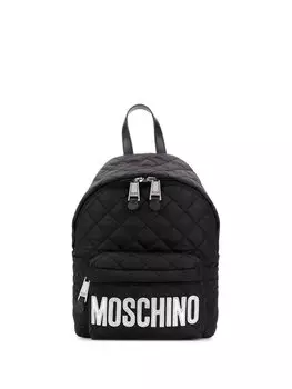 Moschino стеганый рюкзак с логотипом, черный