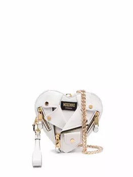 Moschino сумка через плечо Heart Biker, белый