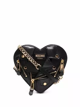Moschino сумка через плечо Heart Biker, черный