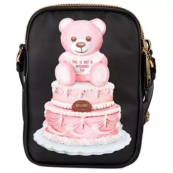 MOSCHINO Сумка через плечо из нейлоновой ткани, женская, черная