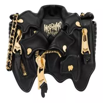 MOSCHINO Сумка через плечо из овчины, женская, черного цвета, маленького размера