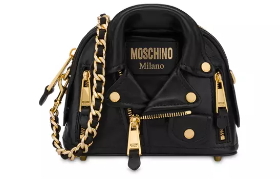 MOSCHINO Сумка через плечо из овчины, женская, черная