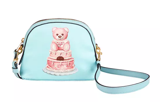 MOSCHINO Сумка через плечо из ткани Тедди, обычная женская, светло-голубая