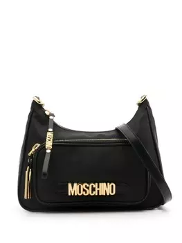 Moschino сумка через плечо с логотипом, черный