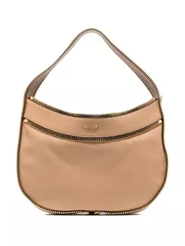 Moschino сумка через плечо с логотипом, коричневый