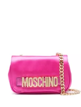 Moschino сумка через плечо с логотипом, розовый