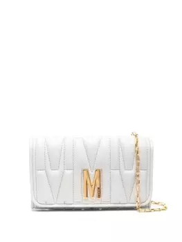 Moschino сумка через плечо с логотипом, серый