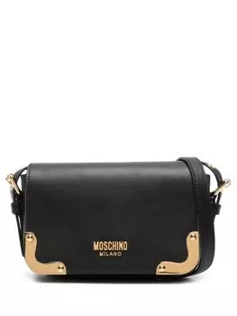 Moschino сумка через плечо с металлическим декором, черный