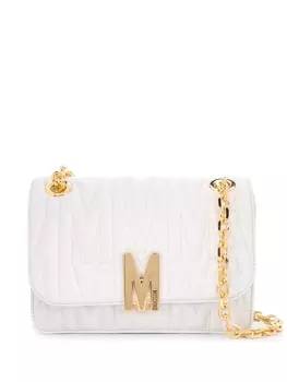 Moschino сумка через плечо с металлическим логотипом, белый