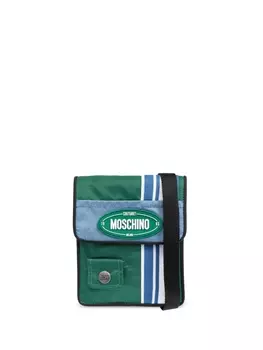 Moschino сумка через плечо с нашивкой-логотипом, зеленый