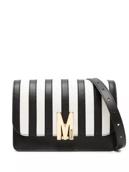 Moschino сумка через плечо с пряжкой-логотипом, черный