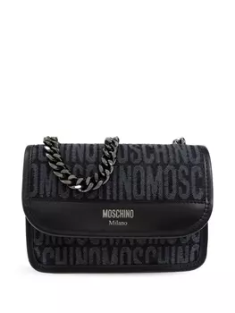 Moschino сумка через плечо с узором, синий