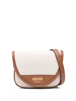 Moschino сумка через плечо с жаккардовым логотипом, нейтральный цвет