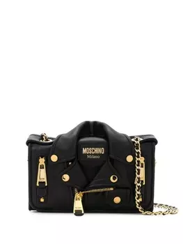 Moschino сумка через плечо в форме байкерской куртки, черный