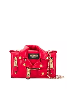 Moschino сумка через плечо в форме байкерской куртки, красный