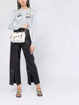 Moschino сумка через плечо в виде байкерской куртки, белый