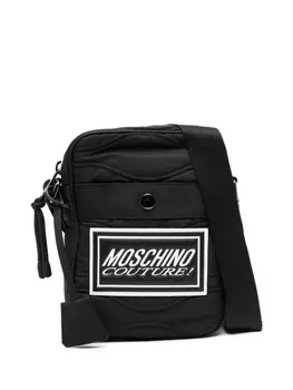 Moschino сумка-мессенджер с тисненым логотипом, черный
