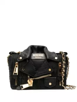 Moschino сумка на плечо Biker с логотипом, черный