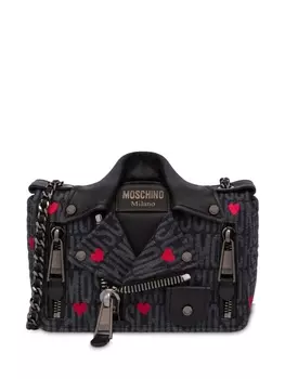 Moschino сумка на плечо Biker с логотипом, черный