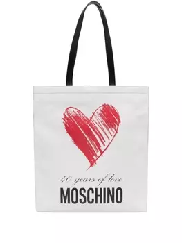 Moschino сумка на плечо с логотипом, белый
